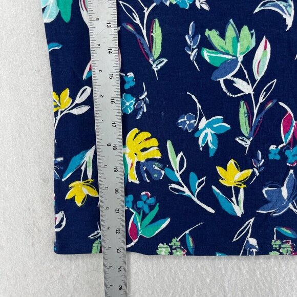 Croft And Barrow Shirt Womens PXS Navy Blue Floral The Classic Tee Short Sleeve - Picture 5 of 12